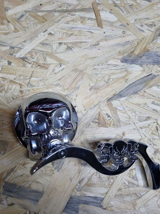 lusterka czaszka chrom chopper harley