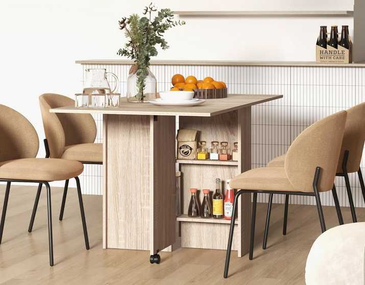 Mesa sala de jantar, cozinha ou escritório dobrável e com rodas NOVO