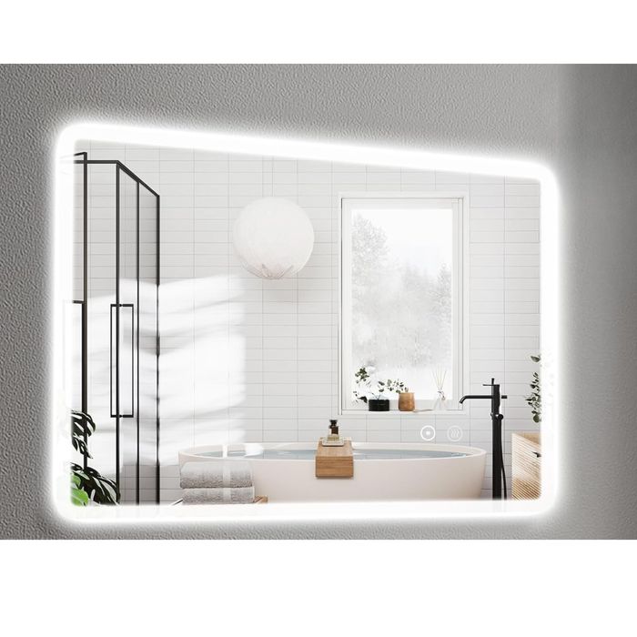 Lustro łazienkowe z LED SaniteModar 60x80cm przeciwmgielne dotykowe