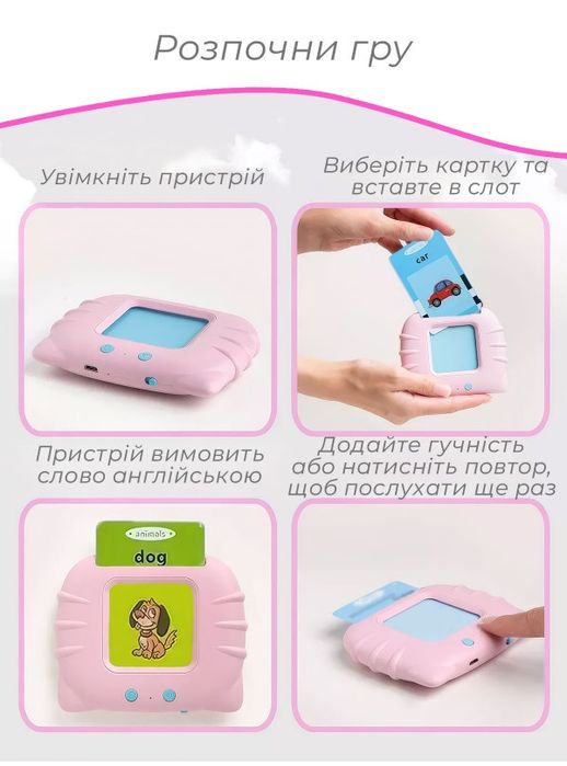 Дитячі розвиваючі картки Монтессорі для вивчення англійської мови