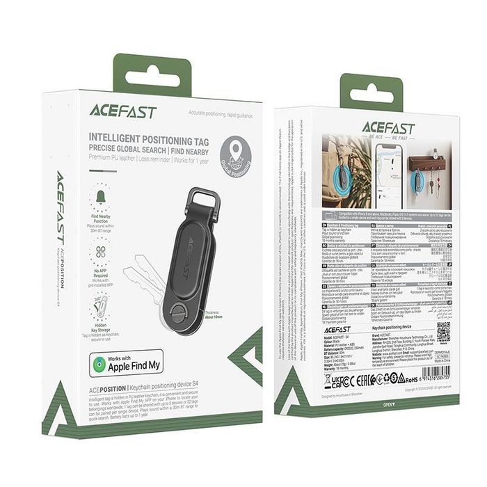 Трекер Acefast S4 Apple Find My пошуковий брелок для ключів
