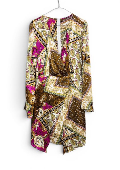 Sukienka BOHO GEOMETRYCZNA Wielokolorowa XL