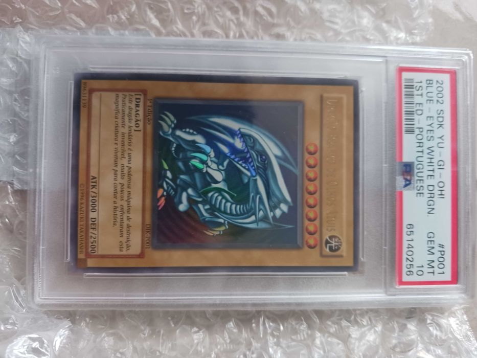Yu-Gi-Oh Blue Eyes White Dragon PSA 10 GEM MINT 1 Edicao PT TCG