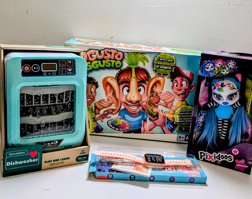 Zabawki dla dziewczynki: Zmywarka, Gra Augusto, Lalka, Smartwatch  OUTLET