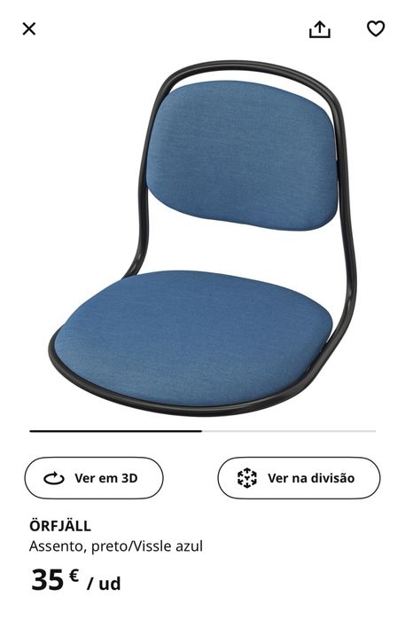 Cadeira de escritório azul e preto - IKEA