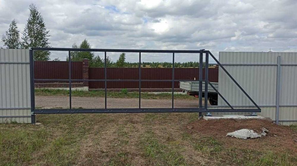 Откатные ворота с калиткой, Відкатні/Розсувні/Откатные, Автоматичні