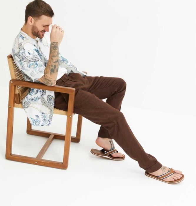 Spodnie męskie lniane 58