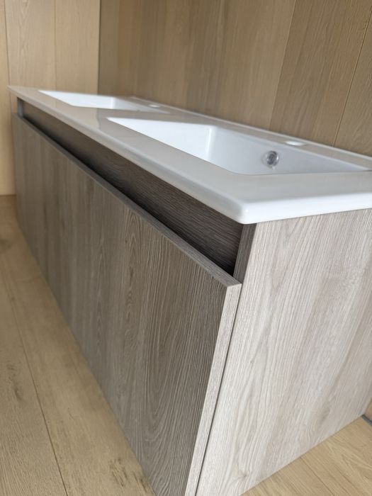 NOWA szafka łazienkowa DELPHA 120 cm z podwójną umywalką