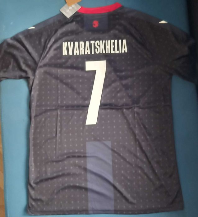 Koszulka Gruzja Kvaratskhelia #7, Macron ECO, XL, nowa, wyjazdowa