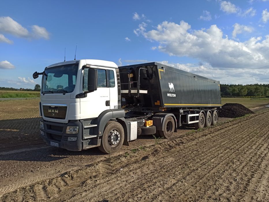 Usługi transportowe wywrotka 27t40m3 Kruszywa, Wapno, Zboża, węgiel.