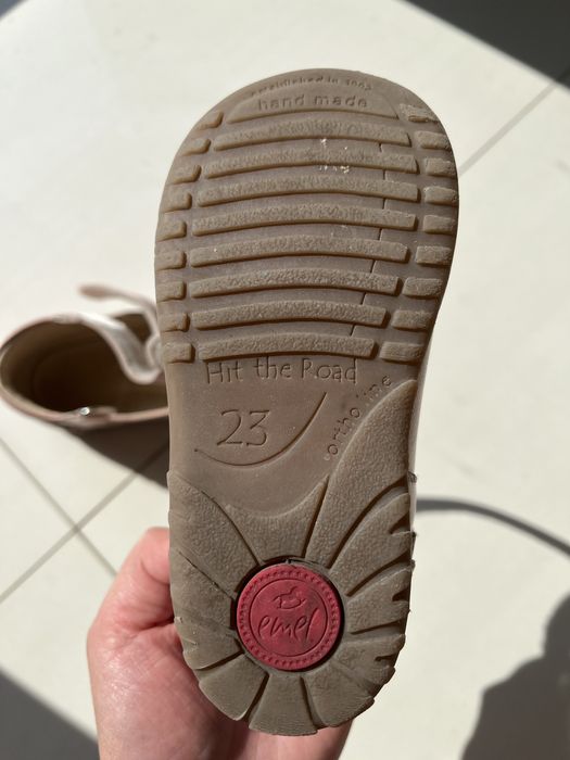 Skórzane buciki dziewczęce Emel, pudrowy róż, rozmiar 23