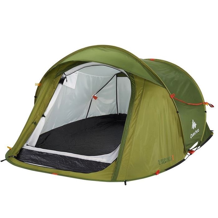Tenda de Campismo instantânea 3 pessoas, 2 SECONDS verde
