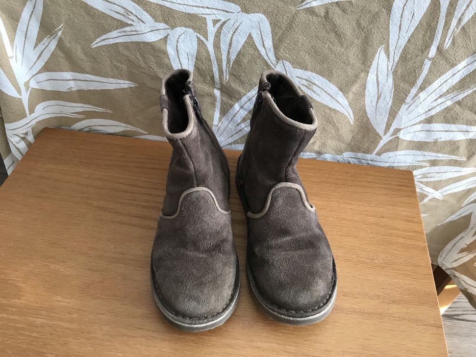 Brązowe czekoladowe botki zamszowe Zara 28