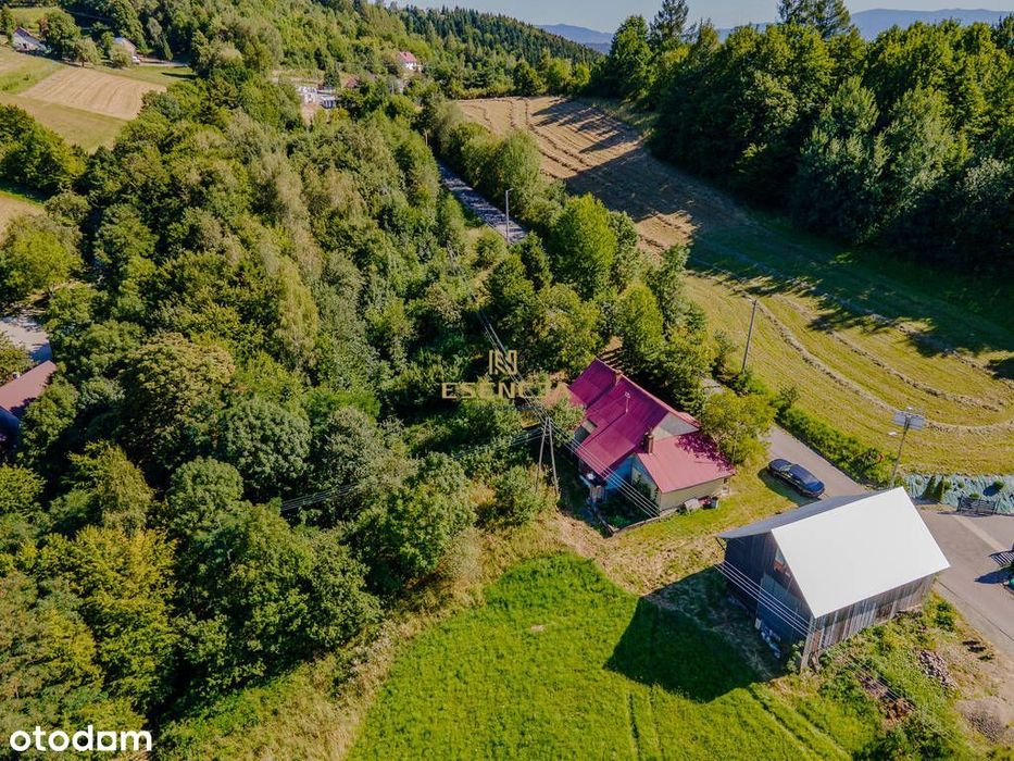Działka z domem 1,34 ha Chomranice widokowa