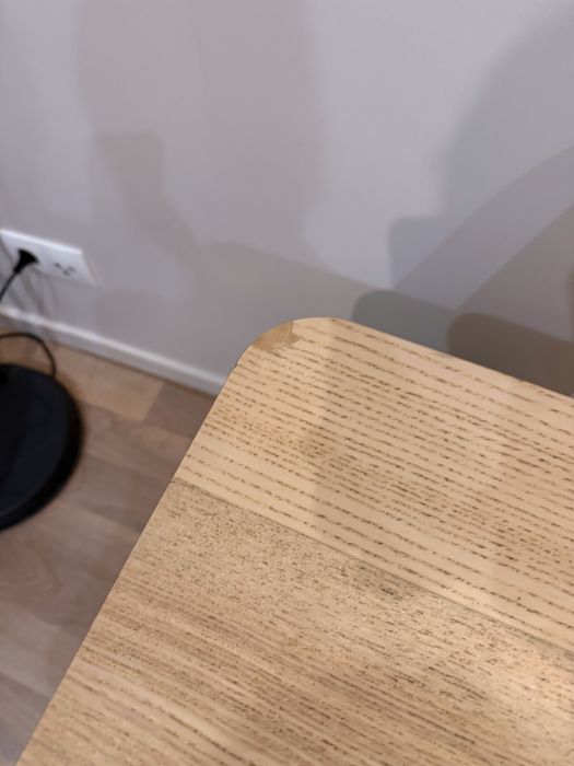 Zestaw mebli: Kanapa narożna, stół + 6 krzeseł, lampa, lustro