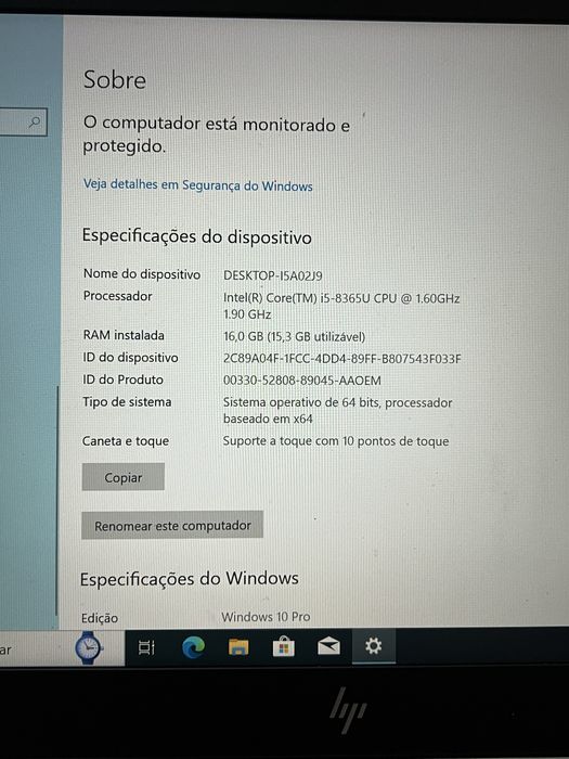 Portatil HP Elitebook 840 G6 Ecrã Touch