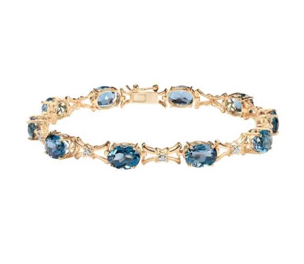 Bransoletka złota z diamentami i topazami Verona BZ18736