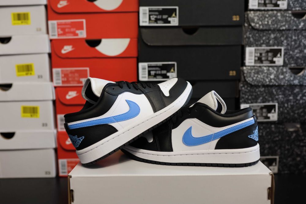 Jordan 1 low Black University Blue White, rozmiar 40,5 - 26 cm