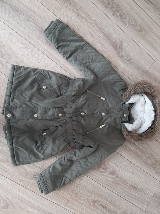 Kurtka parka zimowa khaki 140cm