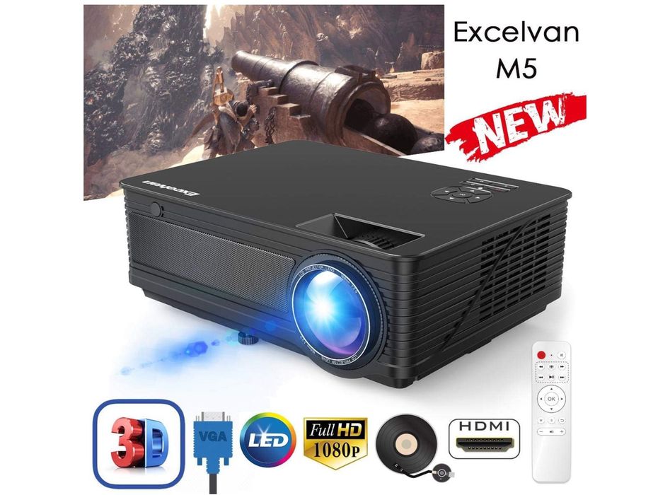 Projector Excelvan M5 1080P Full HD LED