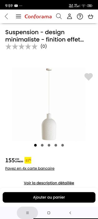 Candeeiro elegante imitação pedra