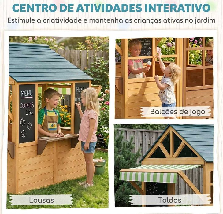 Casinha de jogos infantil em madeira. Nova nunca foi usada