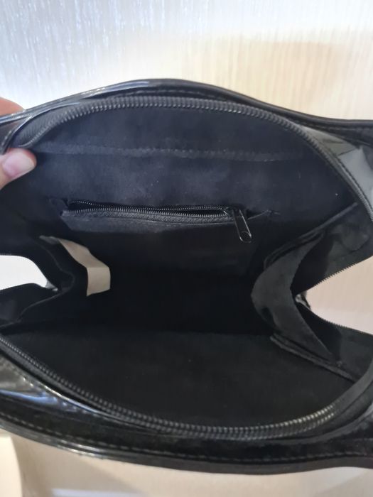 Женский лаковый рюкзак. С корсетом