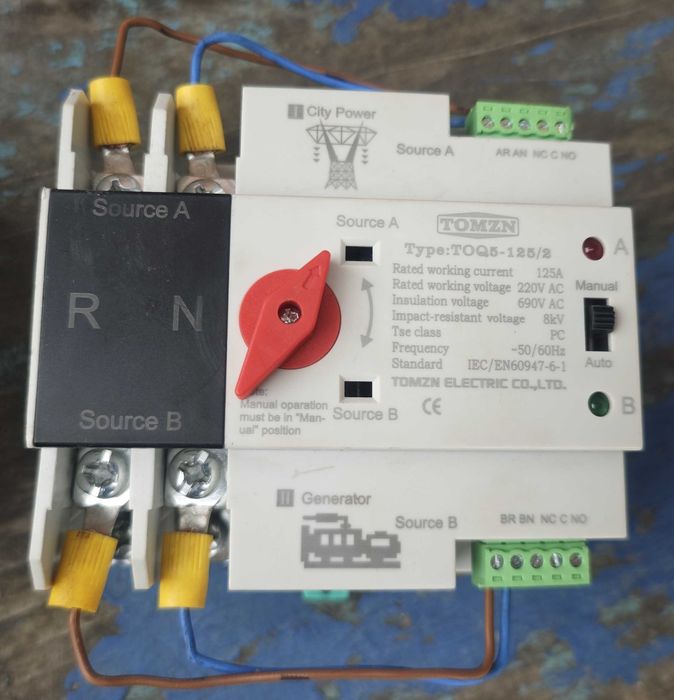 РУЧНИЙ ввод резерву АВР Tomzn 125А