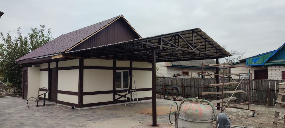 Навіс для авто. Металоконструкці.Огорожа. Хвіртка. Сходи. Перила .