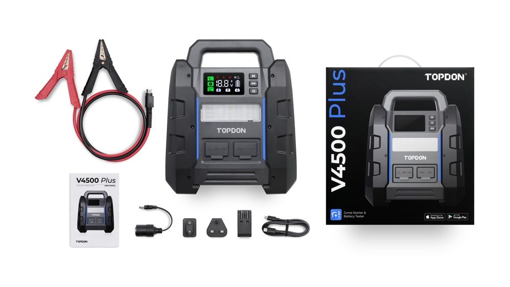 TOPDON V4500 Plus – Booster de Arranque Profissional 12V 4500A