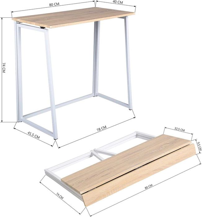 Mesa desdobrável 80 x 40 x 74 para espaços pequenos  NOVO ENVIO GRÁTIS