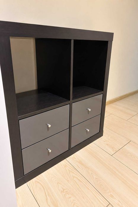 IKEA KALLAX - regał z szufladami + 2 świeżo kupione wkłady GRATIS