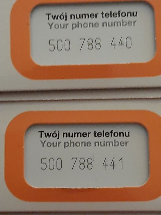 Karta karty sim orange nr 500... dla firmy lub pary złoty numer platyn