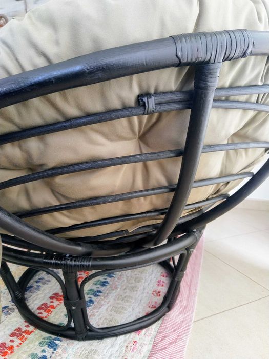 Cadeirão Papasan em rotim [La Redoute]