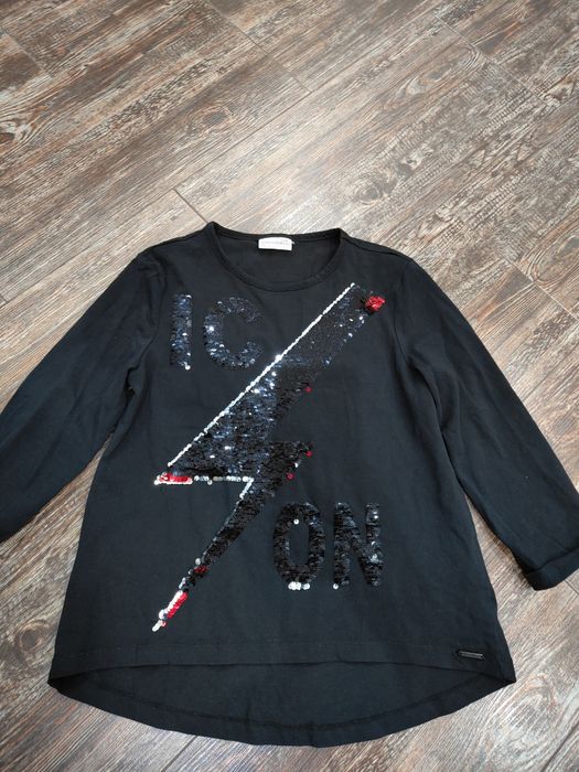 Czarna bluzka t-shirt 152 cekiny