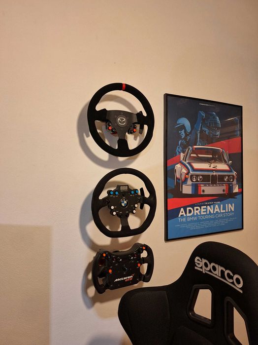 x3 suportes Parede p/ Volantes Fanatec QR2