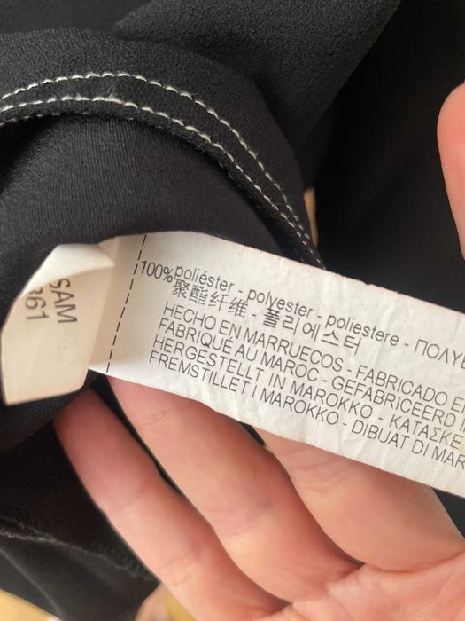 Zara bluzka czarna elegancka perłowe kremowe guziki rękaw 3/4 S 36