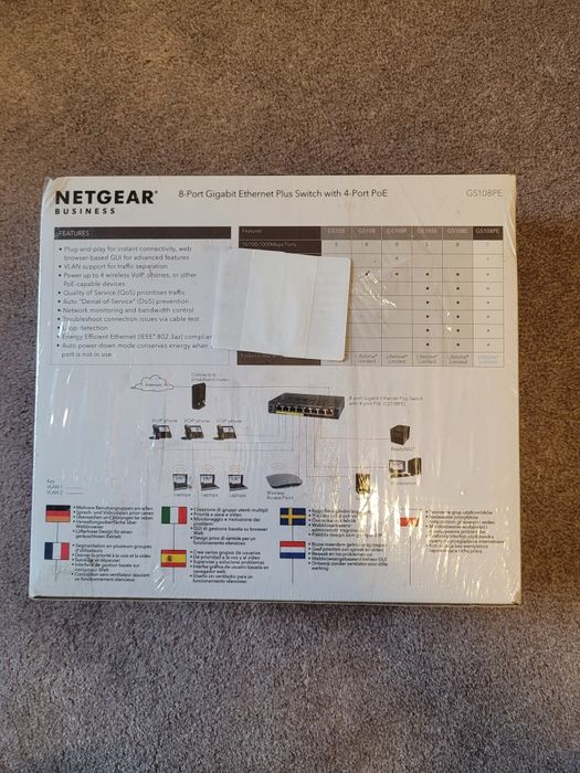 Switch Gigabit Ethernet PoE 8-Port Netgear GS108PE