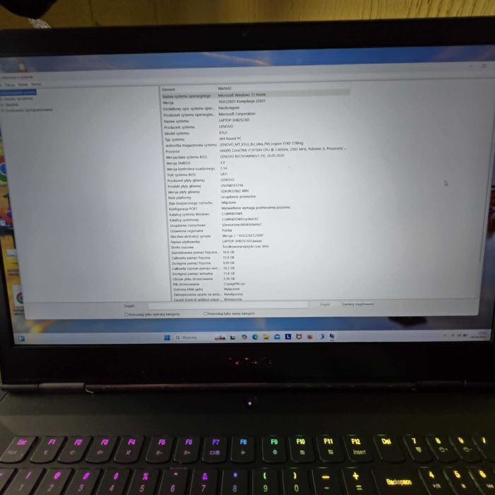 Laptop lenovo legion y 740 1.5 TB JAK NOWY DO NEGOCJACJI