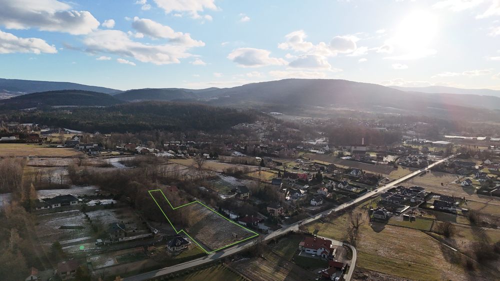 Działka budowlano-leśna 4808 m² – Osieczany-Droginia ,3 km od Myślenic