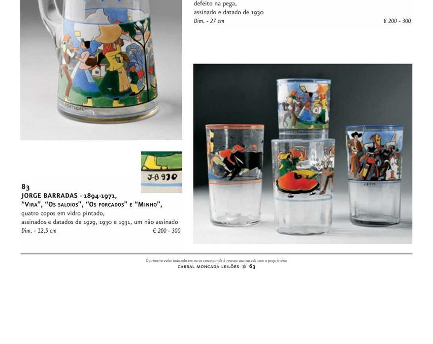 Copo policromado "O Vira" (Portugal) séc. XX