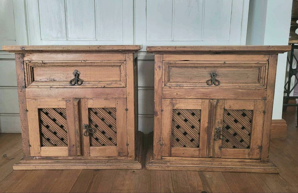 2 mesas,cabeceira, armario, apoio, mexicano, rustico