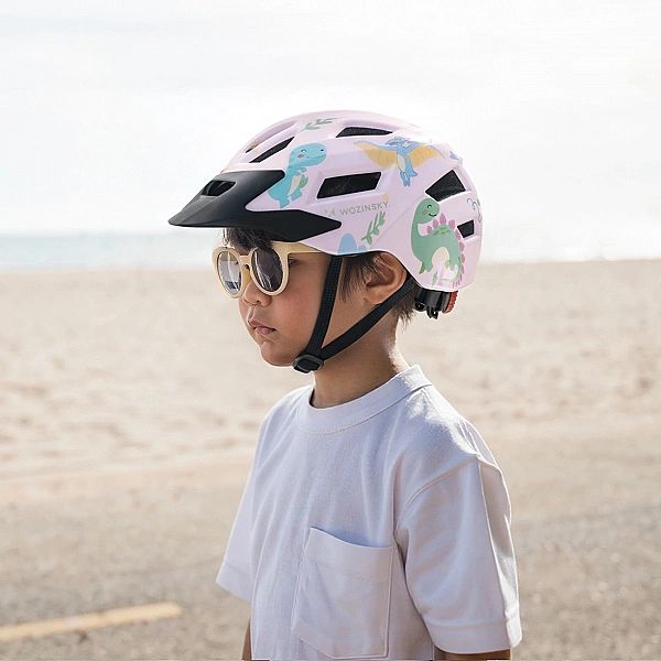 Kask rowerowy dziecięcy MTB Wozinsky z odpinanym daszkiem S - różowy