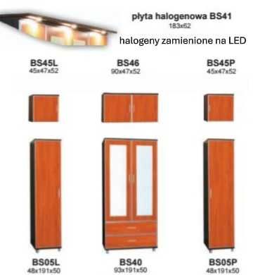 Komplet Mebli do sypialni szafa z komoda