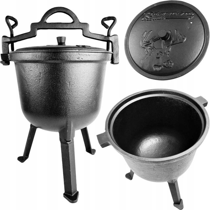 Kociołek żeliwny myśliwski 5L nowy grill