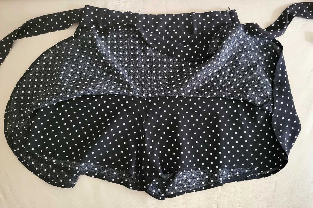 Zara spódnicospodnie czarne w białe groszki polka dots jak nowe XS 34