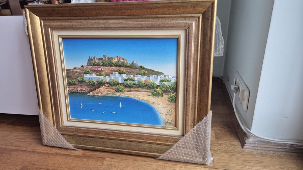 Obraz olejny – pejzaż śródziemnomorski – 40x50 cm (z ramą 45x65 cm)