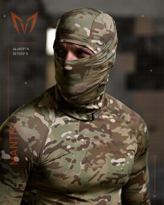 Тактичний лонгслів з балаклавою MANTIS Phantom LS Combat Shirt - Multicam для військовослужбовців під бронижеоет