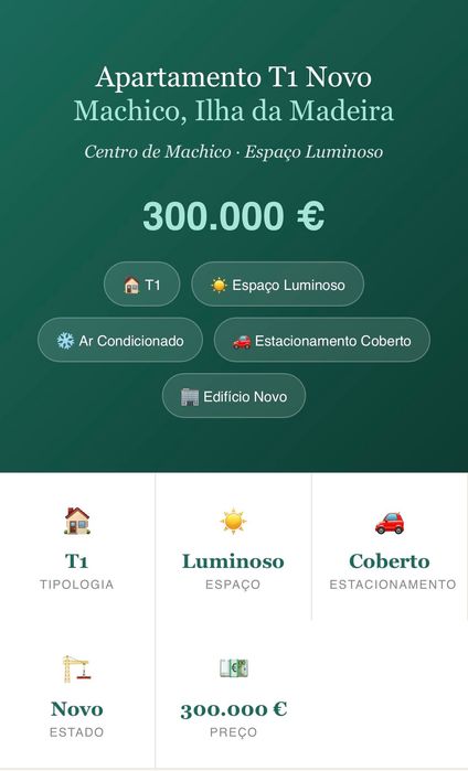 Apartamento T1  _ Machico