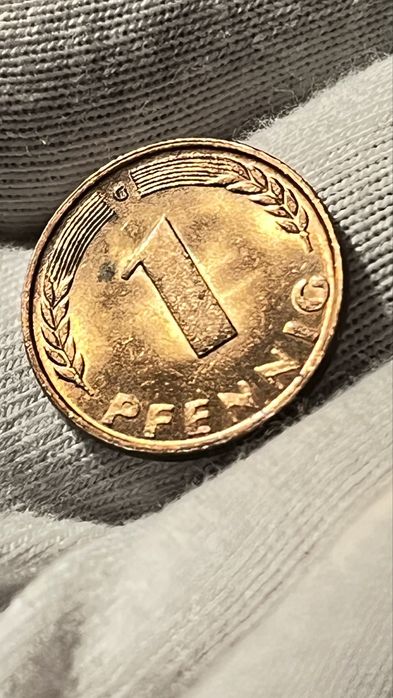 Ultra rzadka moneta 1 pfennig 1949 G(Karsluche) Magnetyczna. . BDL